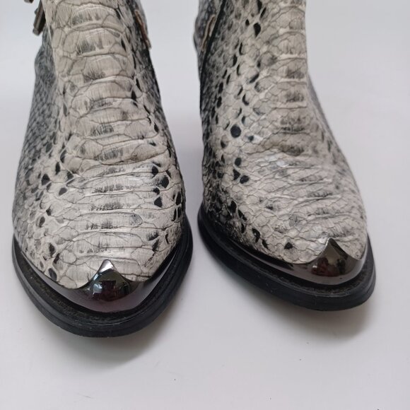 Jeffrey Campbell Ankle Booties Ibeza Carlton Snake Python Buckle Heels Size 6.5 - Picture 10 of 16